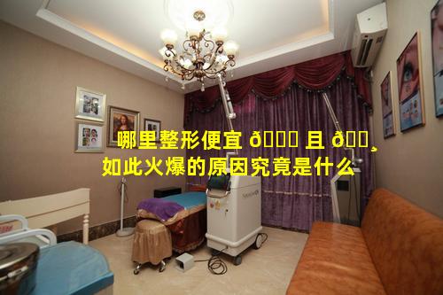 哪里整形便宜 🐕 且 🕸 如此火爆的原因究竟是什么